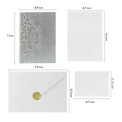 ZHAOYUQI Hochzeitskarte 10 Teile/los Glitter Papier Einladungskarten Gold Silber Rosa Blau Party Hochzeit Einladungskarten Hochzeit Gefälligkeiten Grußkarten Hochzeitseinladungskarten(Pink) von ZHAOYUQI