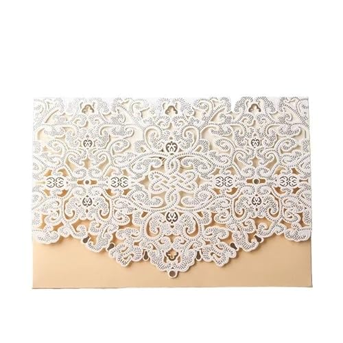 ZHAOYUQI Hochzeitskarte 10 Teile/los Hochzeit Einladung Karten Beige Weiß Klapp Grußkarten Hochzeit Geburtstag Event Party Favors Hochzeitseinladungskarten(Ivory) von ZHAOYUQI