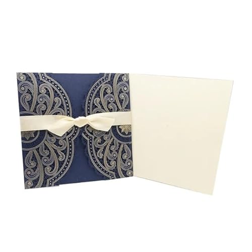 ZHAOYUQI Hochzeitskarte 10 stücke Elegante Blume Hochzeit Einladungen Karte Tasche Karten Druck Braut Dusche Favor Decor Hochzeitseinladungskarten(Blue Cover Insert) von ZHAOYUQI