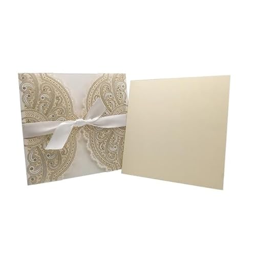 ZHAOYUQI Hochzeitskarte 10 stücke Elegante Blume Hochzeit Einladungen Karte Tasche Karten Druck Braut Dusche Favor Decor Hochzeitseinladungskarten(Ivory Cover Insert) von ZHAOYUQI