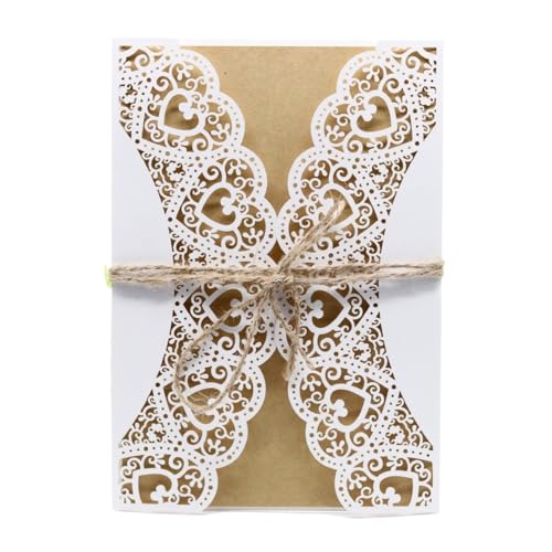 ZHAOYUQI Hochzeitskarte 10 stücke Hochzeit Einladung Karte Mit Seil Und Umschlag Weiß Beige Rustikalen Jahrestag Engagement Karte Hochzeitseinladungskarten ZHAOYUQI Hochzeitskarte 10 stücke Hochzeit Einladung Karte Mit Seil Und Umschlag Weiß Beige Rustikalen Jahrestag Engagement Karte Hochzeitseinladungskarten von ZHAOYUQI