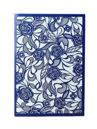 ZHAOYUQI Hochzeitskarte 10 stücke Hochzeit Einladungskarten Mit Hohlen Blumenmuster Und Innenseiten Grußkarten Party Einladungskarten Event Party Supplies Hochzeitseinladungskarten(Blue) von ZHAOYUQI