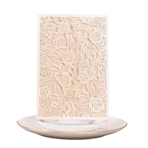 ZHAOYUQI Hochzeitskarte 10 stücke Hochzeit Einladungskarten Mit Hohlen Blumenmuster Und Innenseiten Grußkarten Party Einladungskarten Event Party Supplies Hochzeitseinladungskarten(White) von ZHAOYUQI