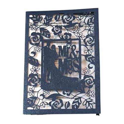 ZHAOYUQI Hochzeitskarte 10 stücke Hochzeitseinladungen Elegante Braut und Bräutigam Einladungskarten for Hochzeit Mariage Party Favor Dekoration Hochzeitseinladungskarten(Black only cover) von ZHAOYUQI