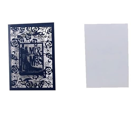 ZHAOYUQI Hochzeitskarte 10 stücke Hochzeitseinladungen Elegante Braut und Bräutigam Einladungskarten for Hochzeit Mariage Party Favor Dekoration Hochzeitseinladungskarten(Black with inner) von ZHAOYUQI