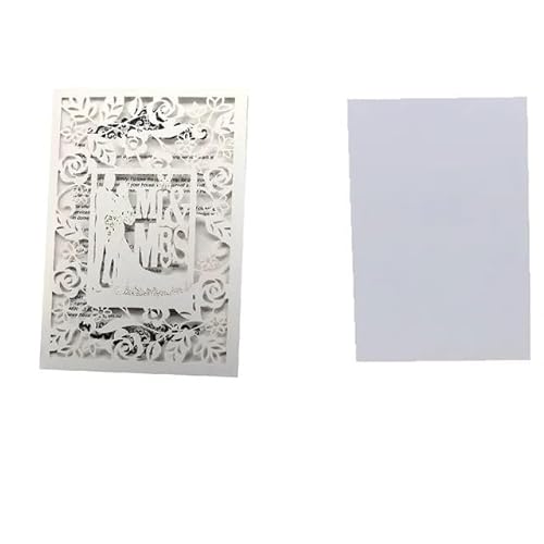 ZHAOYUQI Hochzeitskarte 10 stücke Hochzeitseinladungen Elegante Braut und Bräutigam Einladungskarten for Hochzeit Mariage Party Favor Dekoration Hochzeitseinladungskarten(White with inner) von ZHAOYUQI