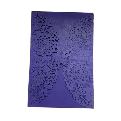 ZHAOYUQI Hochzeitskarte 10 teile/paket Shiny Perle Papier Hochzeit Einladung Karte Blume Geschnitzte 3D Schmetterling Einladungen for Hochzeit Geburtstag Party Hochzeitseinladungskarten(Blue) von ZHAOYUQI