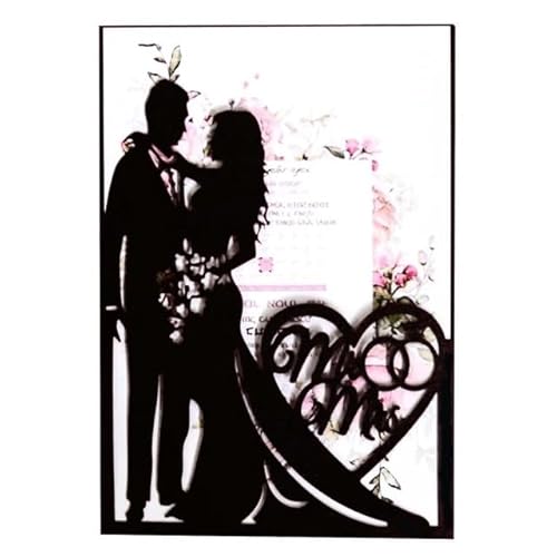 ZHAOYUQI Hochzeitskarte 25 Stück starke rosa Pearly Papier Hochzeitseinladungen Druck Braut Bräutigam Engagement laden Karte Hochzeitseinladungskarten(Noir,Cover and Envelope) von ZHAOYUQI