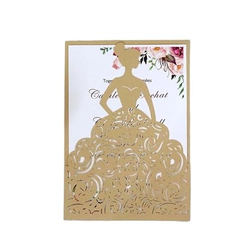 ZHAOYUQI Hochzeitskarte 25Pcs Hochzeitseinladungen Perle Papier Material Grußkarten Danke Karte Hochzeitseinladungskarten(25Pcs Khaki) von ZHAOYUQI