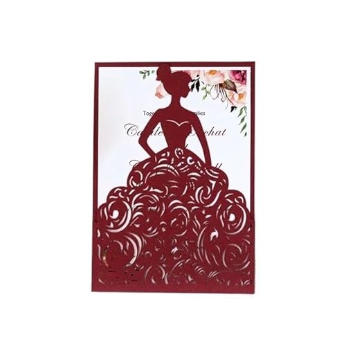 ZHAOYUQI Hochzeitskarte 25Pcs Hochzeitseinladungen Perle Papier Material Grußkarten Danke Karte Hochzeitseinladungskarten(25Pcs Red) von ZHAOYUQI