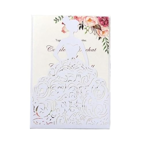 ZHAOYUQI Hochzeitskarte 25Pcs Hochzeitseinladungen Perle Papier Material Grußkarten Danke Karte Hochzeitseinladungskarten(25Pcs White) von ZHAOYUQI