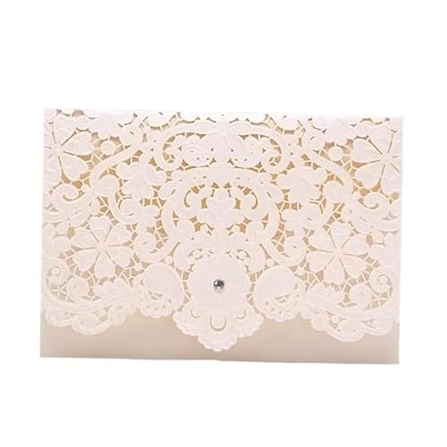 ZHAOYUQI Hochzeitskarte Blau Rosa Rot Gold Hochzeit Einladungen Strass 50 stücke Party Dekoration Vintage Hochzeit Karten Einladung Hochzeitseinladungskarten(WHITE) von ZHAOYUQI
