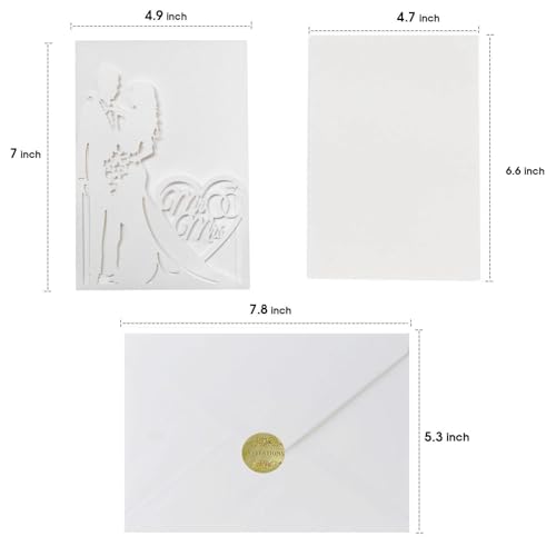 ZHAOYUQI Hochzeitskarte Hochzeitseinladungen, 50 Stück, Valentinstag-Gruß, hohle Hochzeitseinladung, Hochzeits-Liebeseinladung Hochzeitseinladungskarten(Blue) von ZHAOYUQI