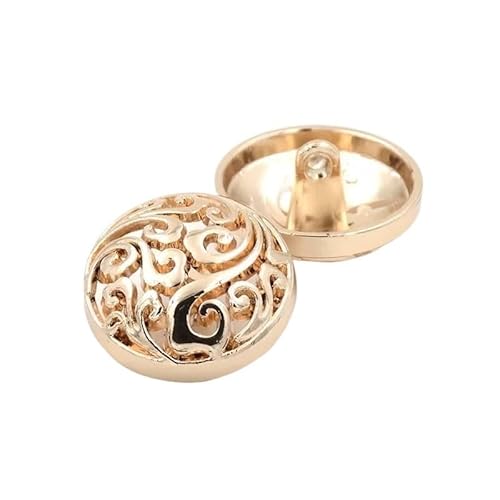 ZHAOYUQI KnöPfe 10 Stück Hohle Metallknöpfe Wolken Schaftknöpfe Damen Kleidung Accessoires Buttons(Gold,20mm) von ZHAOYUQI
