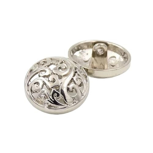 ZHAOYUQI KnöPfe 10 Stück Hohle Metallknöpfe Wolken Schaftknöpfe Damen Kleidung Accessoires Buttons(Silver,20mm) von ZHAOYUQI