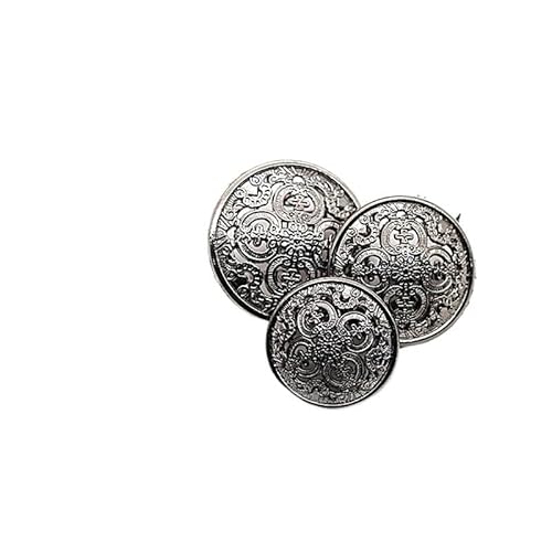 ZHAOYUQI KnöPfe 10 Stück Metallknöpfe, hohl, geschnitzt, handgefertigt, golden, rund, Vintage, Bluse, Jacke, Schnallen for Nähen, Kleidung, Dekor, 15/18/20 mm Buttons(Noir,20MM) von ZHAOYUQI