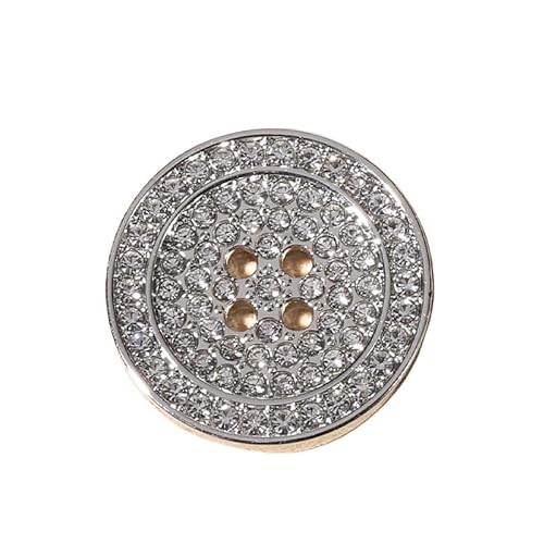 ZHAOYUQI KnöPfe 10 Stück Metallknöpfe mit Vier Augen und Strasssteinen, dekorativer runder Nähknopf, Anzug, Damenbekleidung, Zubehör Buttons(10pcs Silver,23mm) von ZHAOYUQI