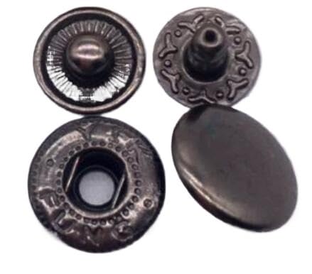 ZHAOYUQI KnöPfe 10 mm, 12,5 mm, 15 mm, Metall-Druckknöpfe, Nähknopf, Druckknopfverschlüsse, Nähen, Lederhandwerk, Kleidung, Taschen, Kleidungsstücke Buttons(Black Nickel,12mm 20set) von ZHAOYUQI