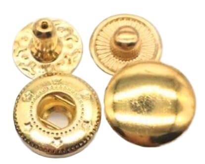 ZHAOYUQI KnöPfe 10 mm, 12,5 mm, 15 mm, Metall-Druckknöpfe, Nähknopf, Druckknopfverschlüsse, Nähen, Lederhandwerk, Kleidung, Taschen, Kleidungsstücke Buttons(Golden,10mm 100set) von ZHAOYUQI