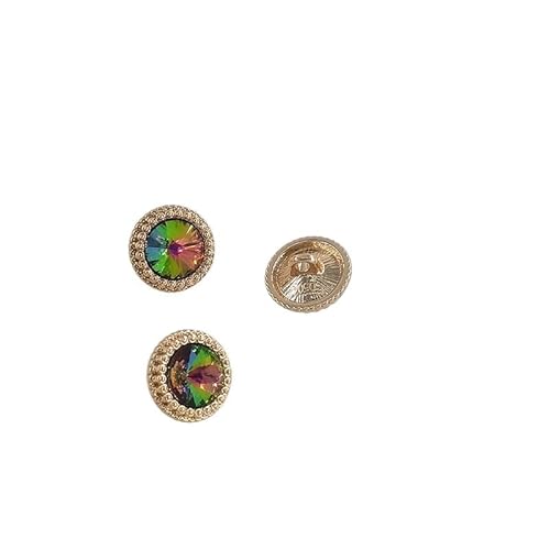 ZHAOYUQI KnöPfe 12,5/15/18/21 MM Strass Runde Taste Mode Decor Schmuck Metall Gold Tasten Von Kleidung Nähen zubehör DIY Buttons(Multi Gold,21mm 6pcs) von ZHAOYUQI