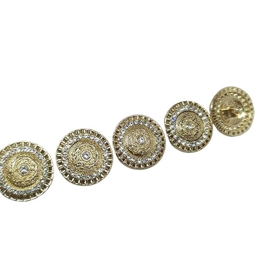 ZHAOYUQI KnöPfe 17,5/20/23 MM Vintage Metall Runde Knöpfe Von Knopf Handwerk Nähen DIY Buttons(D2883 Gold,23mm 6pcs) von ZHAOYUQI
