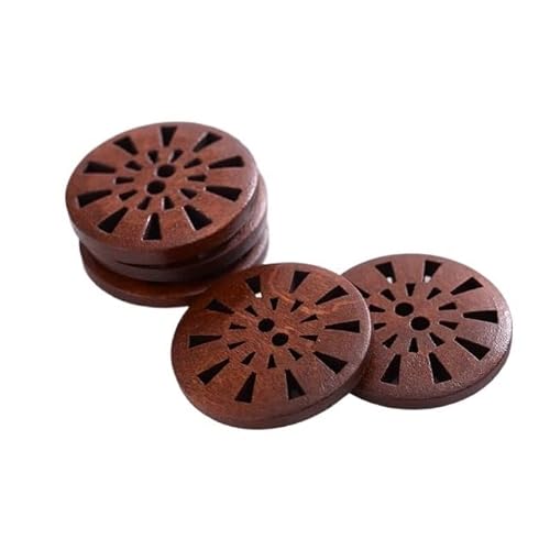 ZHAOYUQI KnöPfe 25mm 30 Stücke Hohl Blumenmuster Holzknöpfe Runde Braun Muster Knöpfe DIY Handwerk for Nähzubehör Buttons(Dark Brown) von ZHAOYUQI