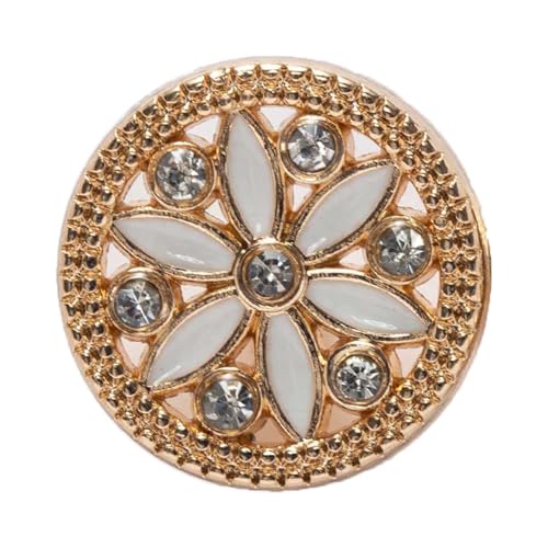 ZHAOYUQI KnöPfe 5 Stück Klassische glänzende runde Metallknöpfe mit Schaft for Nähen von Zuhause, Kleidung, Jacke, Mantel, Basteln, Geschenk, Zubehör, Dekor, 18 mm Buttons(H) von ZHAOYUQI