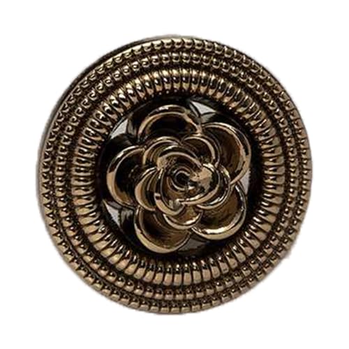 ZHAOYUQI KnöPfe 5 Stück Klassische glänzende runde Metallknöpfe mit Schaft for Nähen von Zuhause, Kleidung, Jacke, Mantel, Basteln, Geschenk, Zubehör, Dekor, 18 mm Buttons(O) von ZHAOYUQI