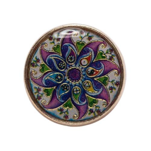ZHAOYUQI KnöPfe 5 Stück Retro-Blumen-Knopf, rund, Metall, Ösenknopf, for Nähen, Scrapbooking, Kleidung, Ersatz for handgefertigtes Bastelzubehör, Dekor, 18 mm Buttons(F) von ZHAOYUQI