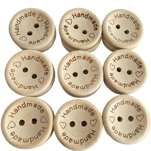 ZHAOYUQI KnöPfe 50/100 Stücke Holzknöpfe Kleidung Dekoration Hochzeit Dekor Handgemachte Brief Liebe DIY Handwerk Scrapbooking for Nähzubehör Buttons(100pcs A,20 mm) von ZHAOYUQI