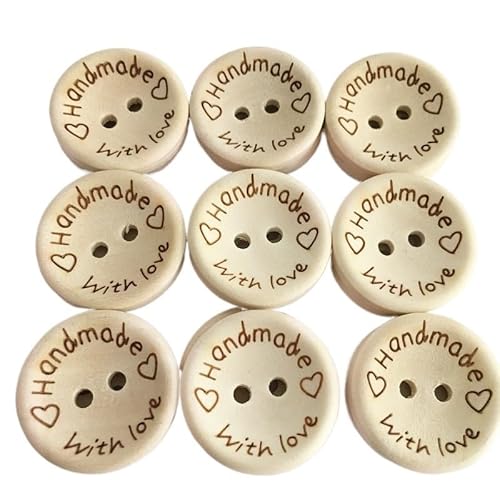 ZHAOYUQI KnöPfe 50/100 Stücke Holzknöpfe Kleidung Dekoration Hochzeit Dekor Handgemachte Brief Liebe DIY Handwerk Scrapbooking for Nähzubehör Buttons(100pcs B,20 mm) von ZHAOYUQI