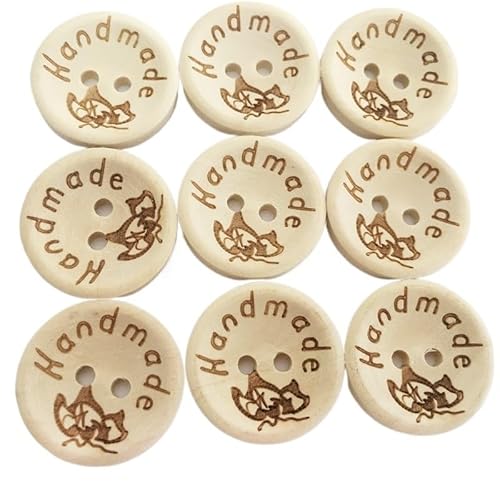 ZHAOYUQI KnöPfe 50/100 Stücke Holzknöpfe Kleidung Dekoration Hochzeit Dekor Handgemachte Brief Liebe DIY Handwerk Scrapbooking for Nähzubehör Buttons(100pcs C,15 mm) von ZHAOYUQI