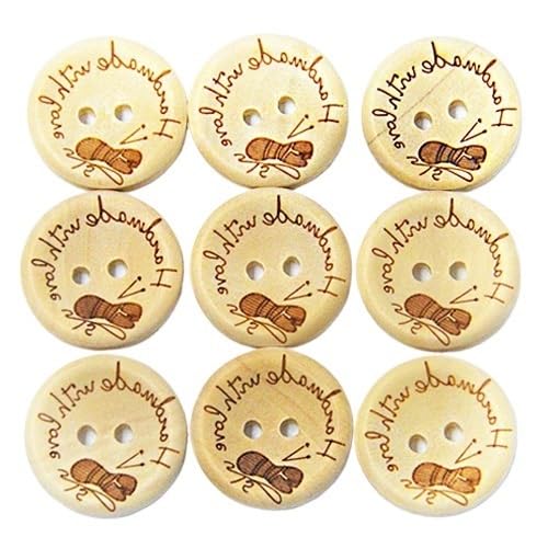 ZHAOYUQI KnöPfe 50/100 Stücke Holzknöpfe Kleidung Dekoration Hochzeit Dekor Handgemachte Brief Liebe DIY Handwerk Scrapbooking for Nähzubehör Buttons(100pcs E,25 mm) von ZHAOYUQI