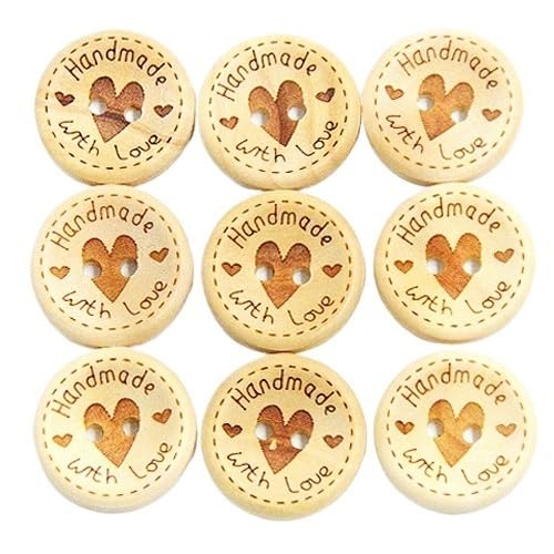 ZHAOYUQI KnöPfe 50/100 Stücke Holzknöpfe Kleidung Dekoration Hochzeit Dekor Handgemachte Brief Liebe DIY Handwerk Scrapbooking for Nähzubehör Buttons(50pcs D,25 mm) von ZHAOYUQI