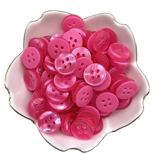 ZHAOYUQI KnöPfe 50 Stück 12 mm Farbiger Katzenaugenknopf aus Kunstharz, perlmuttfarben, Schüsselform, Vier-Augen-Knopf, Hochzeitsdekoration, Nähzubehör Buttons(37) von ZHAOYUQI