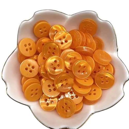 ZHAOYUQI KnöPfe 50 Stück 12 mm Farbiger Katzenaugenknopf aus Kunstharz, perlmuttfarben, Schüsselform, Vier-Augen-Knopf, Hochzeitsdekoration, Nähzubehör Buttons(40) von ZHAOYUQI