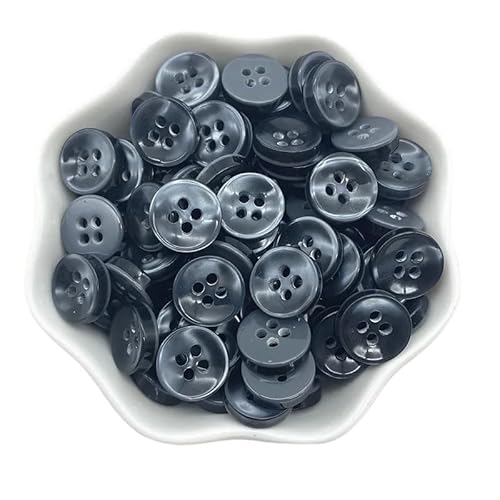 ZHAOYUQI KnöPfe 50 Stück 12 mm Farbiger Katzenaugenknopf aus Kunstharz, perlmuttfarben, Schüsselform, Vier-Augen-Knopf, Hochzeitsdekoration, Nähzubehör Buttons(44) von ZHAOYUQI