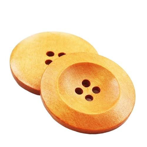 ZHAOYUQI KnöPfe 50 Stück 7 Farben 4 Löcher DIY Holzknöpfe for Nähen von Sammelalben, Kleidung, Basteln, Jacken, Blazern, Pullovern, Handarbeitszubehör Buttons(02,38mm) von ZHAOYUQI