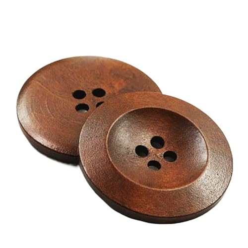 ZHAOYUQI KnöPfe 50 Stück 7 Farben 4 Löcher DIY Holzknöpfe for Nähen von Sammelalben, Kleidung, Basteln, Jacken, Blazern, Pullovern, Handarbeitszubehör Buttons(04,35mm) von ZHAOYUQI