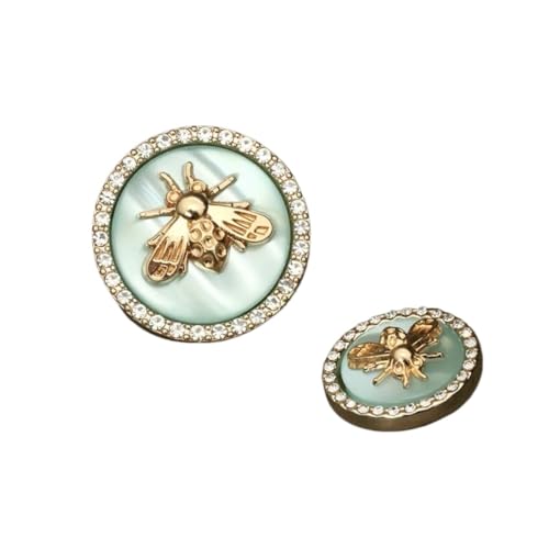 ZHAOYUQI KnöPfe 6 Pcs Metall Gold Dekor Strass Knöpfe Diamant for Kleidung Mantel Strickjacke Pullover Nähen Handarbeiten Zubehör Buttons(Blue,23mm) von ZHAOYUQI