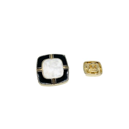 ZHAOYUQI KnöPfe Dekorative Knöpfe for Kleidung Nähzubehör und Zubehör Hemdknöpfe aus Metall 15 mm Knöpfe for Handarbeiten Buttons(Black Square,15mm-10pcs) von ZHAOYUQI