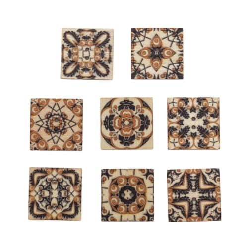 ZHAOYUQI KnöPfe Holzknöpfe im Retro-Stil, Malerei-Serie, quadratisch, for Handarbeit, Nähen, Scrapbook, Kleidung, Basteln, Zubehör, 20–25 mm, 30 Stück Buttons(25mm) von ZHAOYUQI