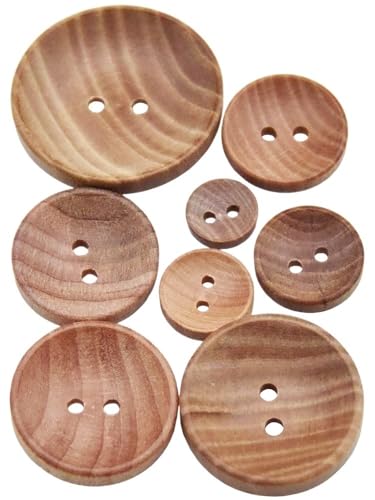 ZHAOYUQI KnöPfe Kamelie Holzmaserung Holzknöpfe Nähzubehör for Kleidung Dekorative 2 Löcher Knopf 10mm-30mm 10PCs 30PCs Buttons(Diameter 15mm 30pcs) von ZHAOYUQI