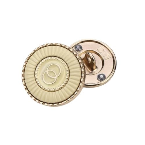 ZHAOYUQI KnöPfe Klassische Mode Nähknöpfe for Kleidung Metalljackenknöpfe Nähmaterial Nähzubehör Blusenknöpfe Buttons(Golden,18mm-10pcs) von ZHAOYUQI