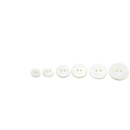 ZHAOYUQI KnöPfe Weißer Muschelknopf, 10 mm, Muschelknöpfe, Zwei Löcher, Werkstück for Handarbeiten, 100 Stück/Packung Buttons(1201 White 2holes,18mm) von ZHAOYUQI