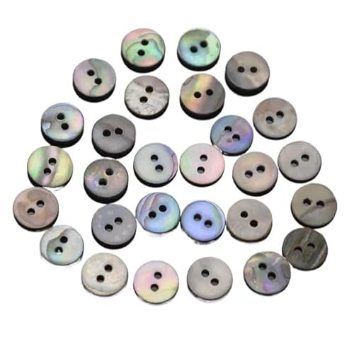 ZHAOYUQI KnöPfe Weißer Muschelknopf, 10 mm, Muschelknöpfe, Zwei Löcher, Werkstück for Handarbeiten, 100 Stück/Packung Buttons(1301 Black 2holes,18mm) von ZHAOYUQI
