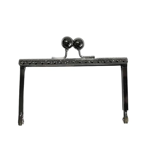 ZHAOYUQI Metall Taschenrahmen 10,5 cm Taschen-Geldbörsen-Rahmenverschluss, Hardware-Zubehör, Taschengriff-Rahmen, Bogen-Kuss-Verschluss Metall GeldböRse Rahmen(Noir) von ZHAOYUQI