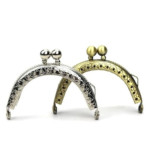 ZHAOYUQI Metall Taschenrahmen 10 Stück 6,5 cm Antik Bronze Silber Metall Geldbörse Rahmen Münze Kuss Verschluss Griff DIY Tasche Hardware Zubehör Metall GeldböRse Rahmen(Mix Color) von ZHAOYUQI