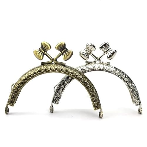 ZHAOYUQI Metall Taschenrahmen 10 Stück 8,5 cm 7,6 cm Antik Bronze Silber Metall Geldbörse Rahmen Kuss Verschluss Griff DIY Tasche Hardware Zubehör Metall GeldböRse Rahmen(Mix Color) von ZHAOYUQI