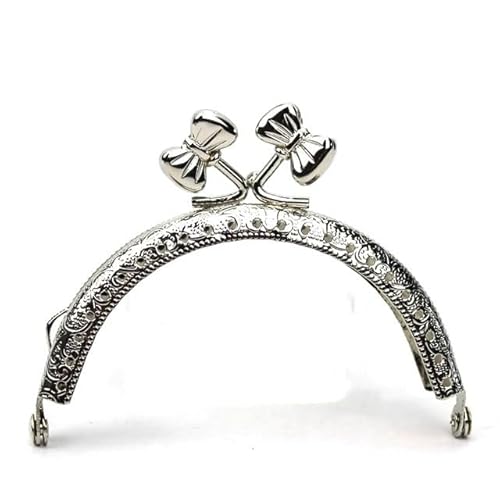 ZHAOYUQI Metall Taschenrahmen 10 Stück 8,5 cm 7,6 cm Antik Bronze Silber Metall Geldbörse Rahmen Kuss Verschluss Griff DIY Tasche Hardware Zubehör Metall GeldböRse Rahmen(Silver) von ZHAOYUQI